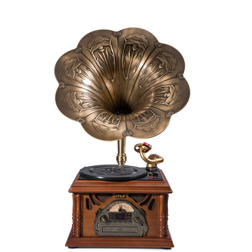 MJI GRAMOPHONE CLASSIC BRONZE HORN TURNTABLE